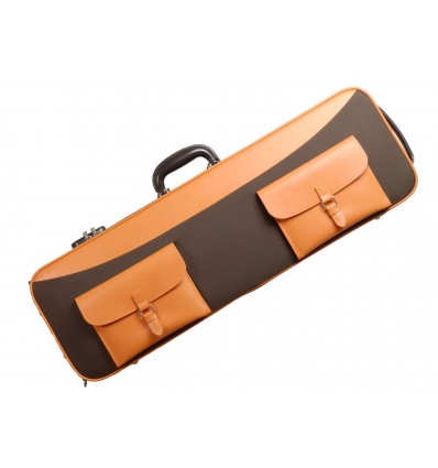 Étui violon “Lang" - chocolat/orange -